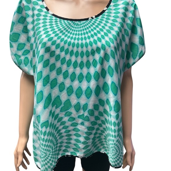 Hannah - EC - Green Patterned Women's Top - Picture 1 of 2